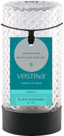 Steklena elektronska sveča Herkul 60 dni vestina