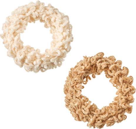 Haargummis, Creme, Beige ebelin