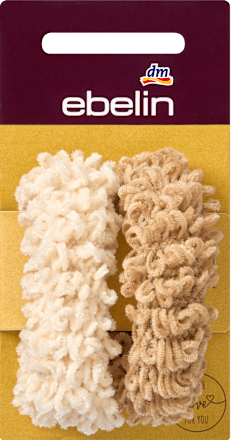 Haargummis, Creme, Beige ebelin