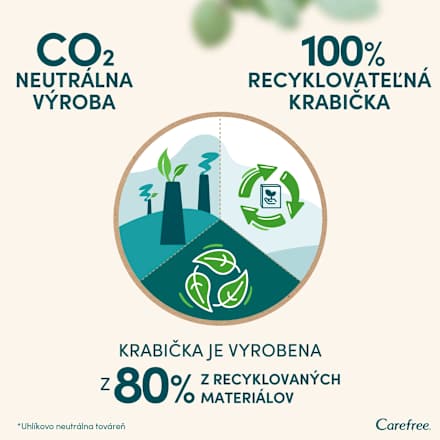 Slipové vložky 100 % Organic Normal - neparfumované Carefree