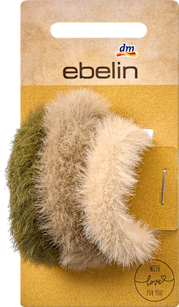 Haargummis Fell-Optik, Grün, Grau, Beige ebelin