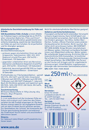 Desinfektionsspray für Füße & Schuhe SOS