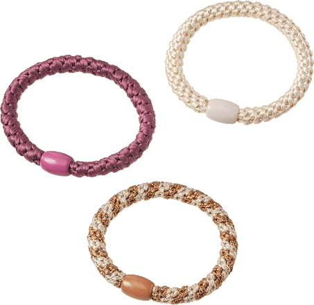 Haargummis geflochten, Braun, Rot, Weiß ebelin