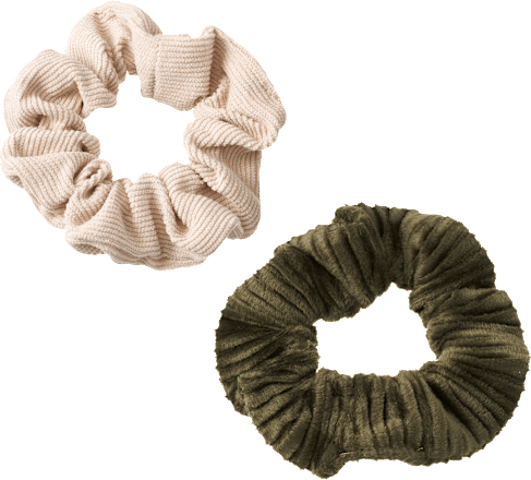 Scrunchies Kord recycelt, Creme, Grün ebelin