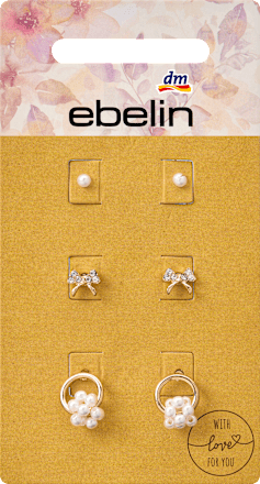 Ohrstecker mit Perlen & Schleifen, Gold-Optik ebelin