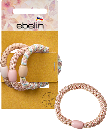 Haargummis geflochten, Pastellfarben ebelin