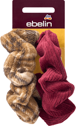 Scrunchies, Braun-kariert, Kirschrot ebelin
