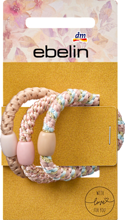 Haargummis geflochten, Pastellfarben ebelin