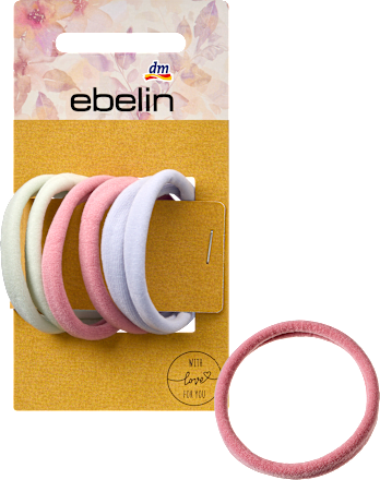 Haargummis weich, weiß/rosa/hellblau ebelin