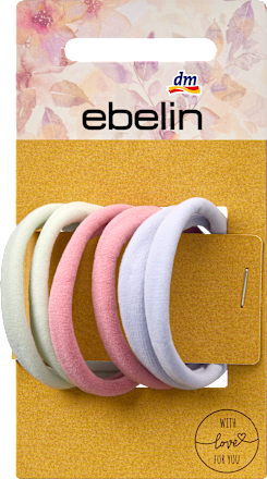 Haargummis weich, weiß/rosa/hellblau ebelin