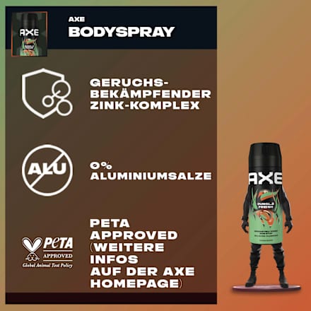 Bodyspray Jungle Fresh Palm Leaves & Amber Scent AXE