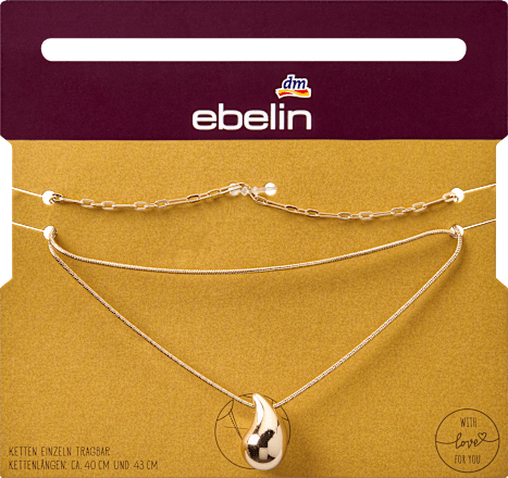 Halsketten-Set Tropfenform, Gold-Optik ebelin