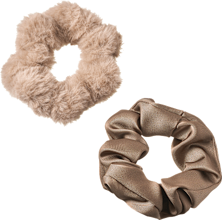 Scrunchies Felloptik & Satin ebelin