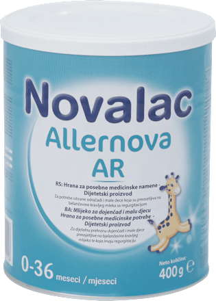 Allernova AR, hrana za posebne medicinske namene, od rođenja do 36 meseci Novalac