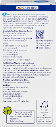 Hitri test za odkrivanje prikrite krvi v blatu Mivolis
