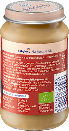 Früchte Bratapfel mit Pflaumenpüree & Bourbon-Vanillesoße, ab dem 8. Monat babylove