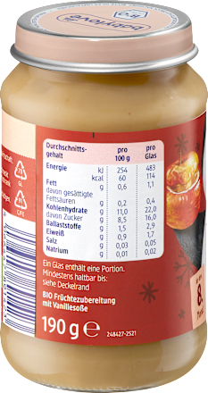 Früchte Bratapfel mit Pflaumenpüree & Bourbon-Vanillesoße, ab dem 8. Monat babylove