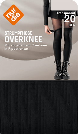 Strumpfhose Overknee mit 2-in-1-Look schwarz Gr. 38/40, 20 DEN nur die