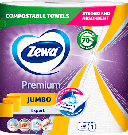 3-пластова кухненска ролка Premium, 230 къса Zewa