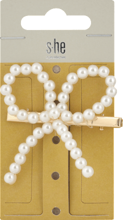 Spona do vlasov mašľa s bielymi perlami s-he stylecollection