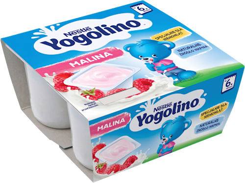 Deser mleczny malina Yogolino, po 6 miesiącu (4 x 100 g) Nestlé