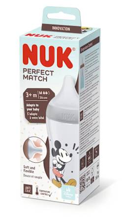 Biberon Perfect Match cu tetină silicon, mărimea M, 3+ luni NUK