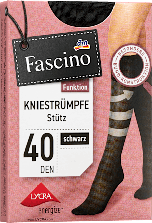 Oporne dokolenke, 40 DEN, 35/38, črne Fascino