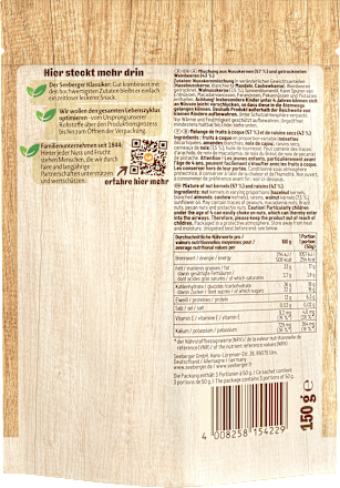 Nuss- & Trockenfrüchtemischung, Studentenfutter Seeberger