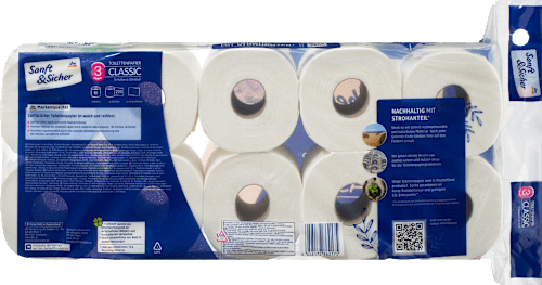 Toilettenpapier Classic 3-lagig (10x220 Blatt) Sanft&Sicher