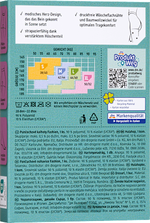 Чорапогащник с десен на сърца 20 DEN, черен, 46/48 Fascino