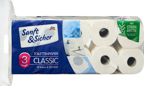 Toilettenpapier Classic XXL 3-lagig (20x220 Blatt) Sanft&Sicher