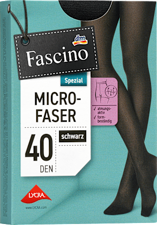 Strumpfhose Microfaser schwarz 40 DEN, Gr. 46/48 Fascino