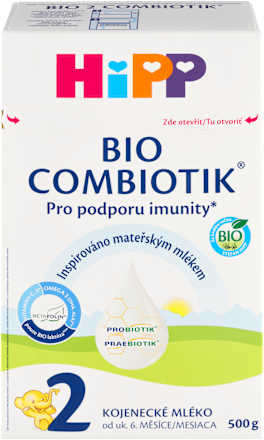BIO pokračovací mléčná kojenecká výživa 2 Combiotik 6m HiPP