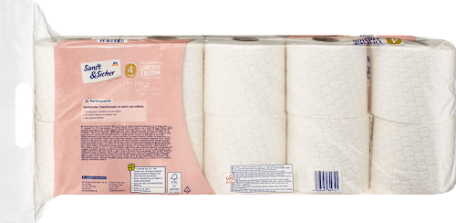 Toalettpapír limitált mintával, 4-rétegű, 10x180 lap Sanft&Sicher