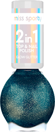 lak na nehty 2 v 1 Glow Glitter 90 miss sporty