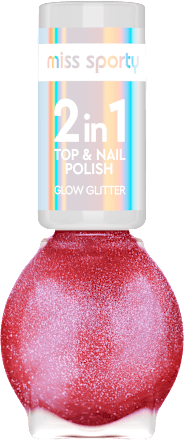 lak na nehty 2 v 1 Glow Glitter 80 miss sporty