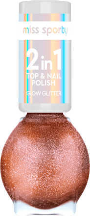lak na nehty 2 v 1 Glow Glitter 70 miss sporty
