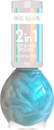 lak na nehty 2 v 1 Glow Glitter 60 miss sporty