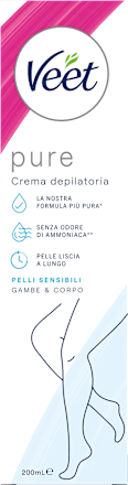 Pure Crema depilatoria corpo e gambe pelli sensibili Veet