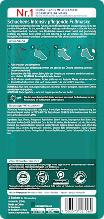 Fußmaske Socken intensive Pflege mit Sheabutter & Macadamia (1 Paar) Schaebens