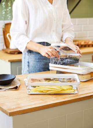 Kühlschrankorganizer mit Deckel & Einsatz, transparent (1,2 l) rotho