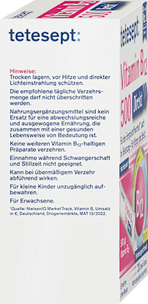 Vitamin B12 500µg Sticks 20 St tetesept