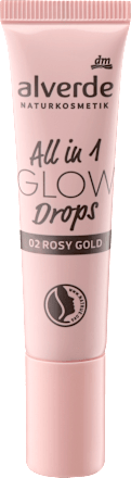 Highlighter All in 1 Glow Drops 02 Rosy Gold alverde NATURKOSMETIK
