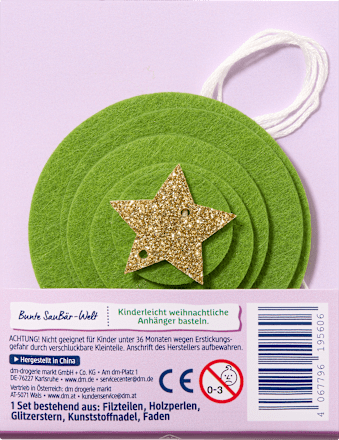 Fädelspaß Filzanhänger Tannenbaum zum Selbstbasteln SauBär