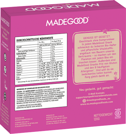 Müsliriegel Chocolate Drizzled Granola Birthday Cake Flavour (5x24g) Made Good