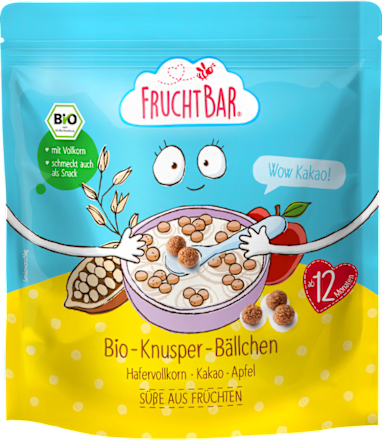 bio ovesné cereálie kuličky s příchutí kakao FruchtBar