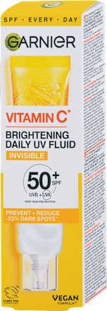Rozjasňujúci denný pleťový UV fluid Vitamin C Invisible SPF 50+ GARNIER SKIN NATURALS