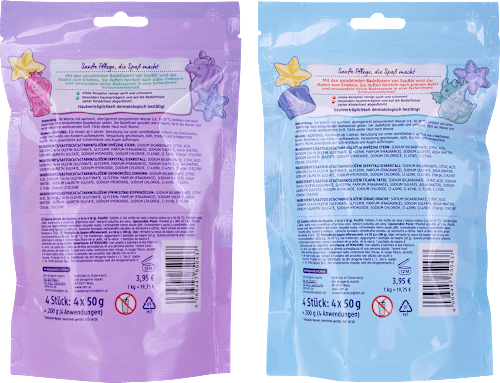 Geschenkset Kinder Badezusatz Badefizzer Eiszauber 4tlg (4x 50 g) SauBär