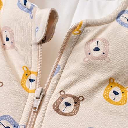Schlafsack mit Beinen 3 TOG mit Bären-Muster, beige, 100 cm ALANA