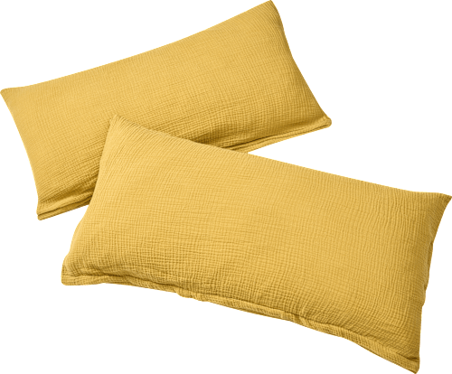 Kissenbezüge aus Musselin, senfgelb, 40 x 80 cm ALANA